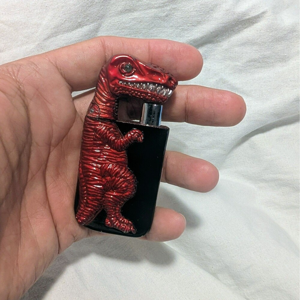 T-Rex Dinosaur Refillable Pocket Cool Lighter - Red & Black